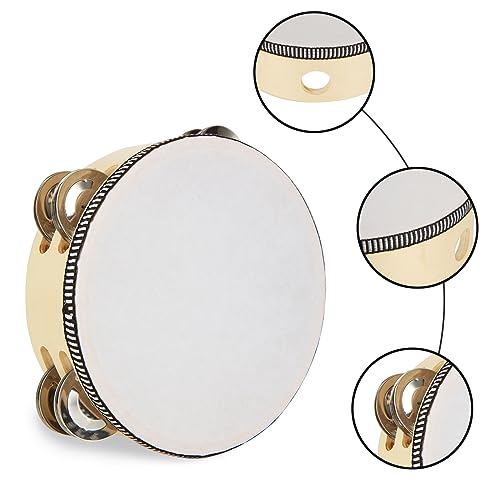 SHUESS 6 Inch Tambourine With Double Row Jingles - Image 5