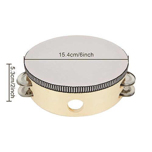 SHUESS 6 Inch Tambourine With Double Row Jingles - Image 2