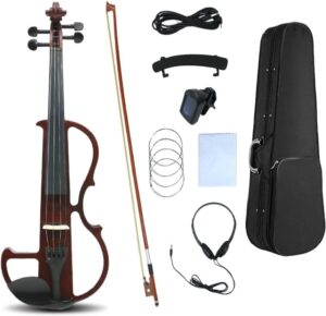 WUQIMUSC Silent 4/4 Electric Violin, Ebony Fittings