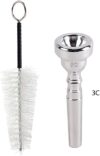 Ogdni Silver 3C Trumpet Mouthpiece With Brush