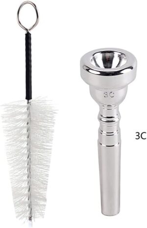 Ogdni Silver 3C Trumpet Mouthpiece With Brush