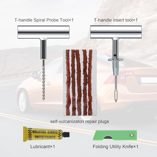 SINGARO Tire Repair Kit With Plugs, 9PC - Image 2