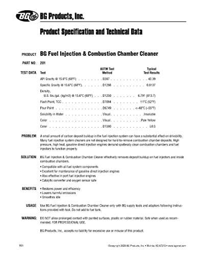Smilyeez BG Fuel Injection & Combustion Cleaner PN 201 - Image 3