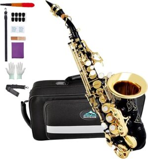 EASTROCK Soprano Saxophone Curved Bb Flat Instrument