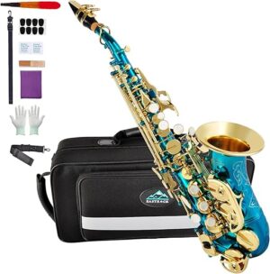 EASTROCK Soprano Saxophone Curved Bb Flat Instrument