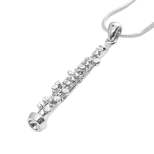 Spinningdaisy Crystal Oboe Music Instrument Necklace - Image 3