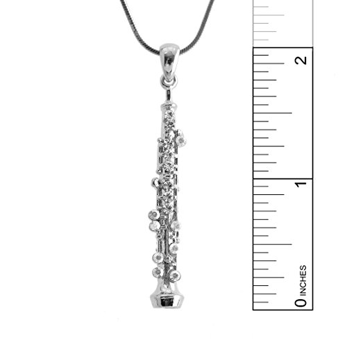 Spinningdaisy Crystal Oboe Music Instrument Necklace - Image 4