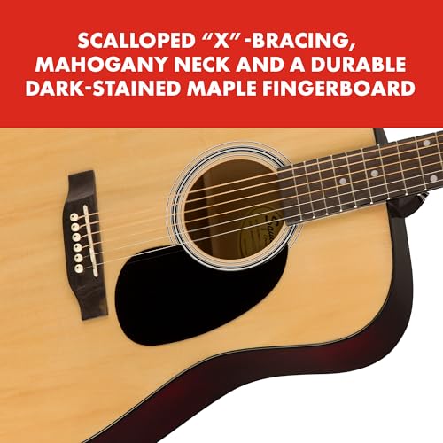 Squier SA-150 Acoustic Guitar, Glossed Natural Finish - Image 5
