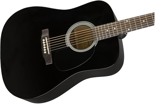 Squier SA-150 Dreadnought Acoustic Guitar, Black - Image 3