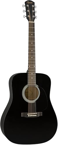 Squier SA-150 Dreadnought Acoustic Guitar, Black - Image 4