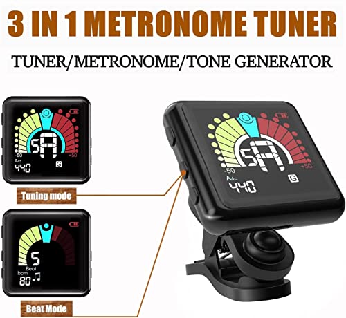 Ssllretu Rechargeable Clip-On Guitar Tuner With Metronome - Image 3