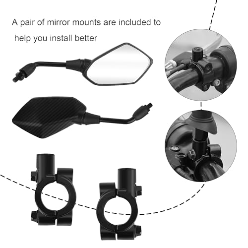 Stacool Motorcycle Mirrors, 360° Adjustable, Wide Angle - Image 4