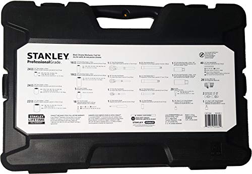 STANLEY Professional Grade Black Chrome Mechanics Tool Set - Image 3