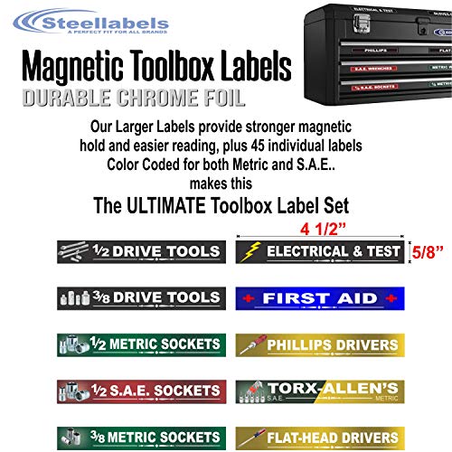 Steellabels Magnetic Tool Box Organizer Labels (Green) - Image 3