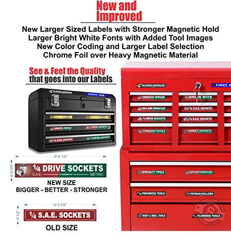 Steellabels Magnetic Tool Box Organizer Labels (Green) - Image 5