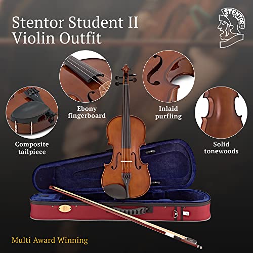 Stentor 4-String Violin, Brown, Red (1500 3/4) - Image 2