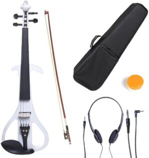 Cecilio Style 4 Silent Electric Violin, Pearl White 4/4