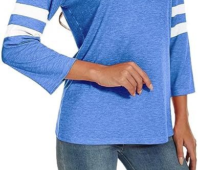 Sunidol Women's 3/4 Sleeve Patchwork Striped Blouse - Image 5