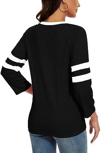 Sunidol Women's 3/4 Sleeve Patchwork Striped Blouse - Image 4