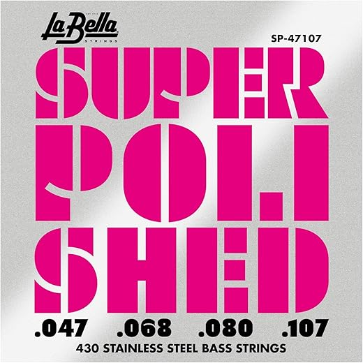 La Bella Super Polished Stainless Steel Bass Strings SP-47107