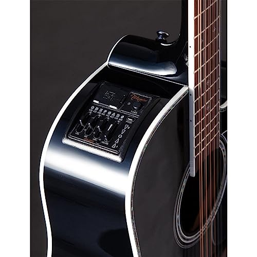 Takamine EF341DX Dreadnought Acoustic-Electric Guitar - Black - Image 5
