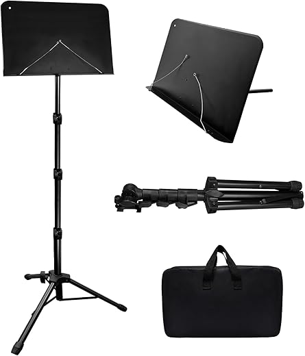 HOLANHING Tall Adjustable Music Stand (33-70IN-B)