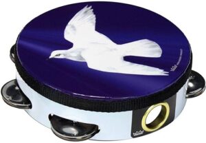 Remo Tambourine, 6″ Diameter, Religious Dove Graphic