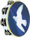 Remo Tambourine, 8″ Diameter, Religious Dove Graphic