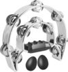 EASTROCK Tambourine Double Row Metal Bell Handheld