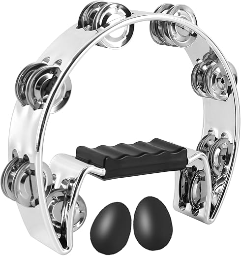 EASTROCK Tambourine Percussion Instrument With Egg Shakers