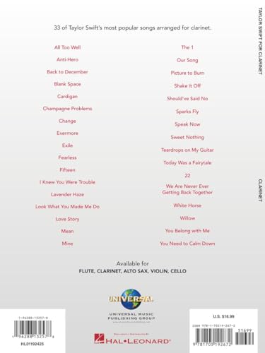 Taylor Swift Music for Clarinet - Image 2