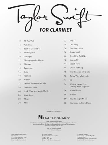 Taylor Swift Music for Clarinet - Image 3