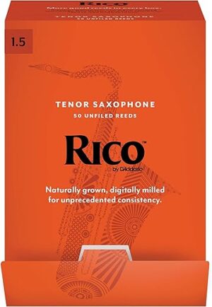 D'Addario Tenor Saxophone Reeds, Strength 1.5, 50-Pack