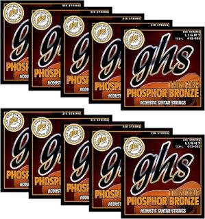 GHS Strings Thin Core Phosphor Bronze Acoustic Guitar Strings TCB-L-10