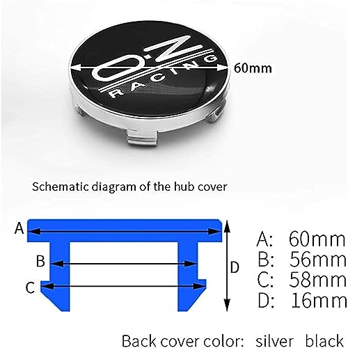 THINND 4pcs Car Hub Centre Caps 60MM - Image 3