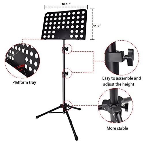 Tialero Sheet Music Stand With Light & Holder - Image 3