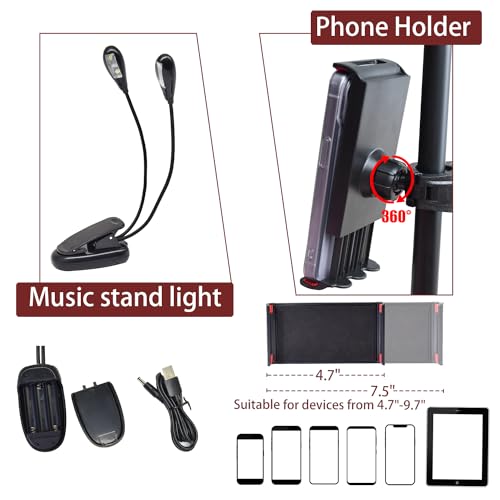 Tialero Sheet Music Stand With Light & Holder - Image 2