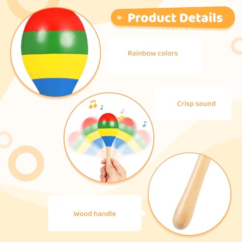 Tideme Maracas For Adults - Multi-Colored Wooden - Image 3