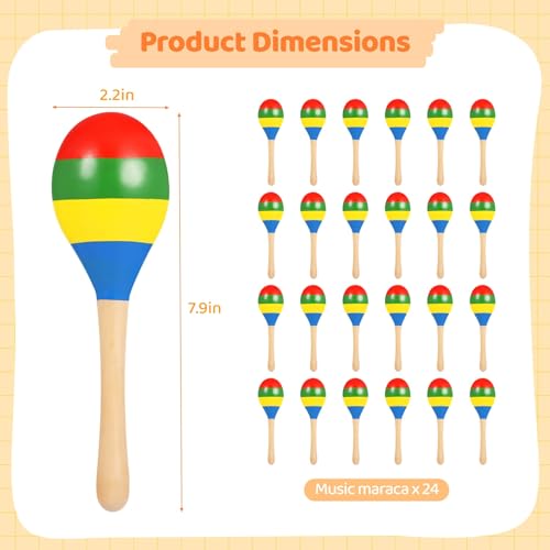 Tideme Maracas For Adults - Multi-Colored Wooden - Image 4