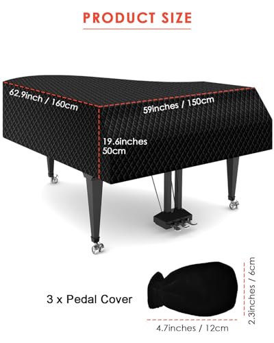 TINDTOP Thickened Waterproof Baby Grand Piano Cover - Image 3