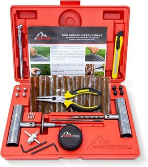 Boulder Tools Tire Repair Kit With Plugs And Case