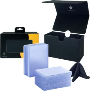 Card Guardian Toploader Bundle: Deck Box & Sleeves (Black)