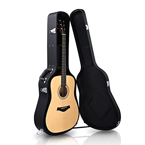 TOPURWAY 41" Acoustic Guitar Hard Shell Case, Black - Image 4