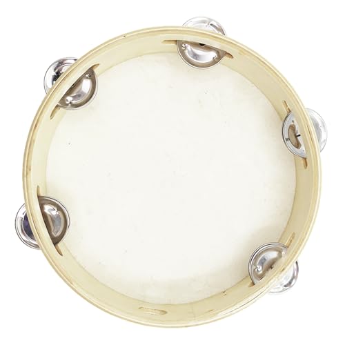 Tosnail 8" Wood Handheld Tambourine - Single Row - Image 5