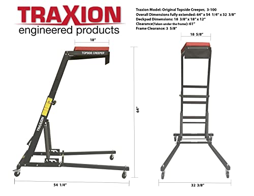Traxion Foldable Topside Engine Creeper, Red/Black - Image 2