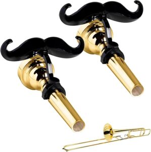 FORTIVO Trombone Clip-On Mustache (2 Pack)