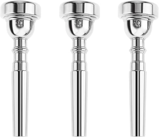 ETERMETA Trumpet Mouthpiece Set 3C 5C 7C, Silver