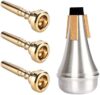 Kuylive Trumpet Mouthpiece Set With Mute Silencer