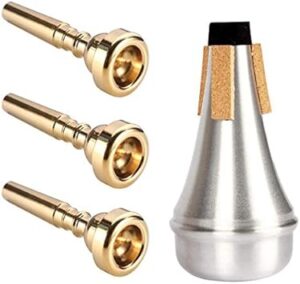 Kuylive Trumpet Mouthpiece Set With Mute Silencer