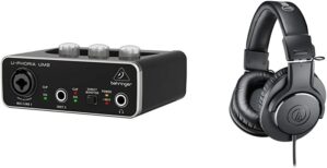 Audio-Technica U-Phoria UM2 USB Audio Interface And ATH-M20X Headphones